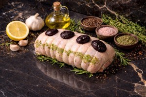 Rôti de poulet farci aux pruneaux