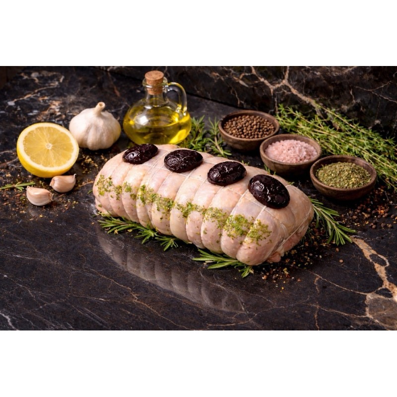 Rôti de poulet farci aux pruneaux
